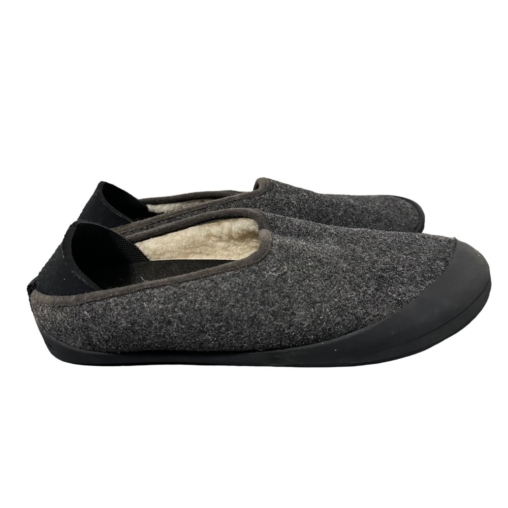 Mahabis Wool Sheepskin Curve Classic Slipper in Larvik Dark Grey Size 39 Us 8